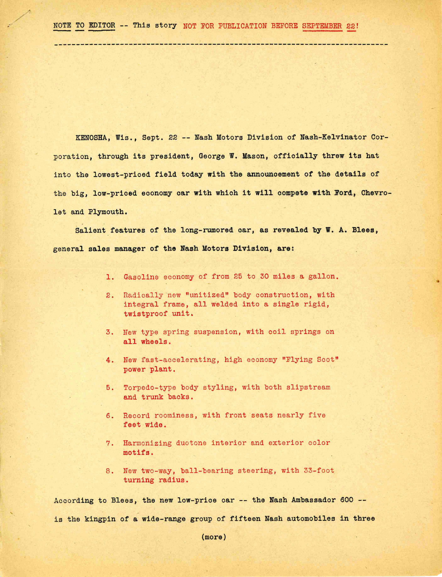 1941 Nash Press Kit Page 47